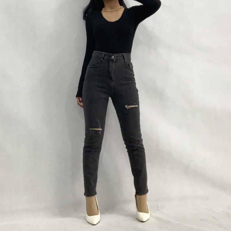 [LUXE.DLABEL] - E83 Jeans | Celana panjang Highwaist wanita Jeans import premium Jeans wanita polos ripped jeans High waist jeans wanita bkk Skinny Jeans High waist Baggy jeans Wideleg Jeans Kulot jeans Boyfriend jeans Wanita Kargo Jeans bangkok