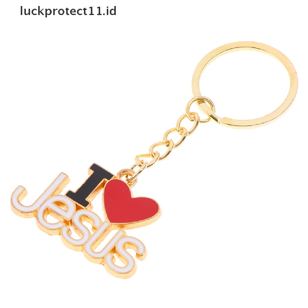 /Fashion Hot// Fashion// 1pc Agama Yesus I Love Jesus Key Ring Kunci Gantungan Kunci Mobil.