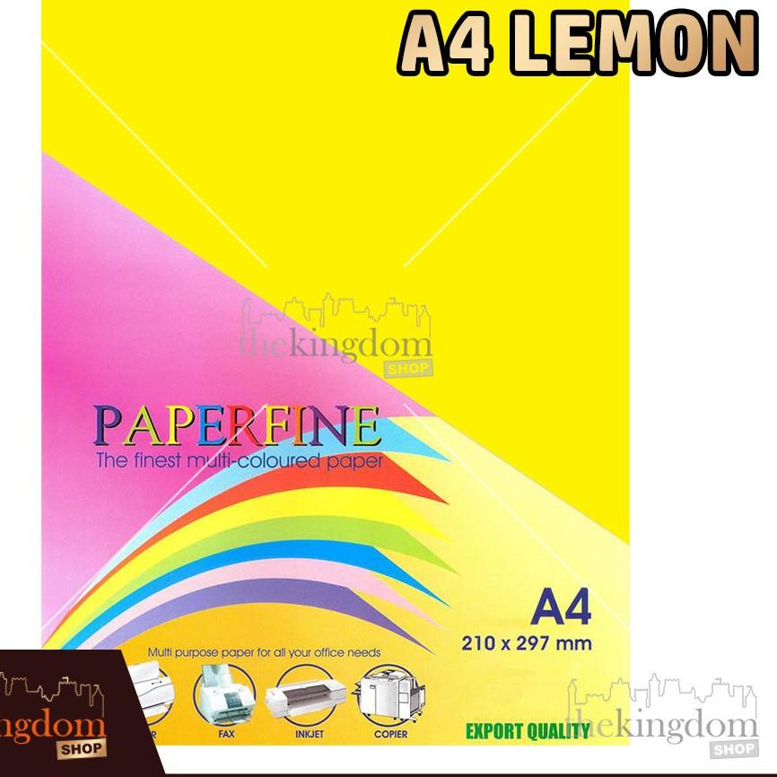 

Terbaru Paperfine Kertas HVS Warna A4 Lemon Kuning Tua / Isi 100 Lembar . .. . ..