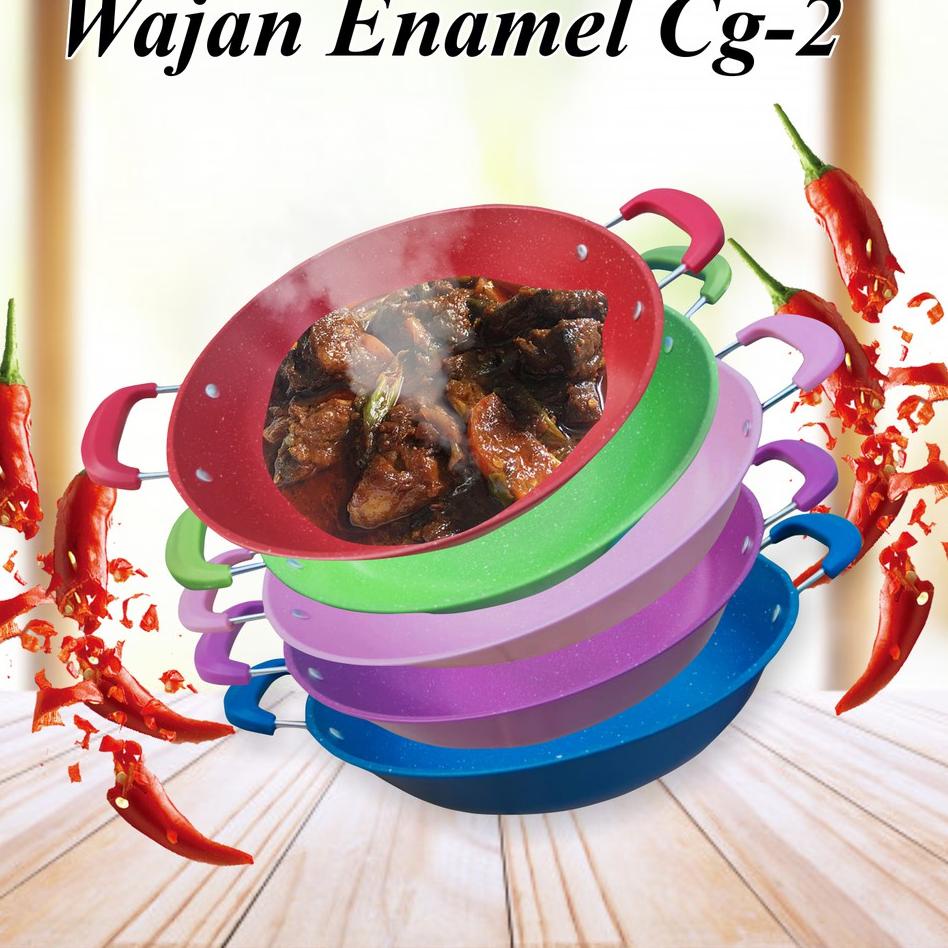 Penawaran Terpopuler Wajan Enamel Anti lengket Wajan Stainless 32Cm wajan warna Penggorengan serbaguna
