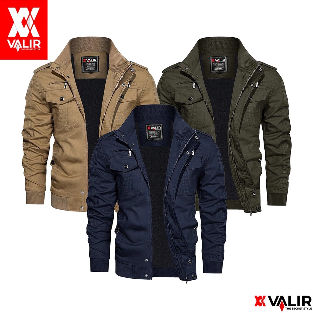 Valir Edmund - Jaket Pria Bomber Model Militer terbaru Tran 2021 Jacket Cowok Kanvas Twill Drill Tebal Kren Branded Kualitas Import untuk Dewasa Jumbo Bandung Berkualitas Premium Outfit Branded Original Jaket kalief