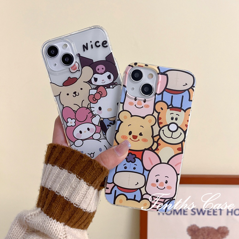 Compatible for IPhone 14 13 12 11 Pro Max X XR Xs Max8 7 6 6s Plus Se2020 Hewan Lucu Casing Ponsel Soft Cover