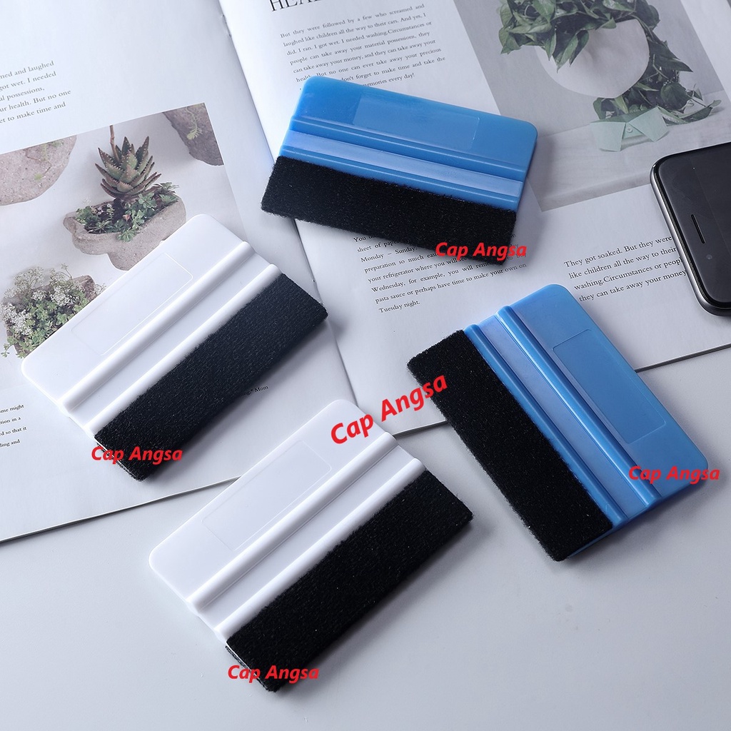 KAPE BLUDRU ALAT BANTU PASANG KACA FILM WALLPAPER ANTI GORES SCREEN PROTECTOR SKOTLET SCRAPER BELUDRU FELT PART FANEL
