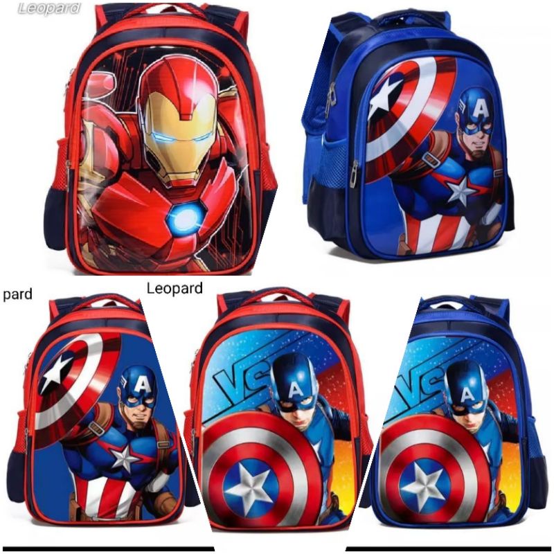 FF_Tas Anak Sekolah SD TK PAUD Ransel Anak Karakter Marvel Backpack Anak Perempuan Dan Laki laki Marvel FKT