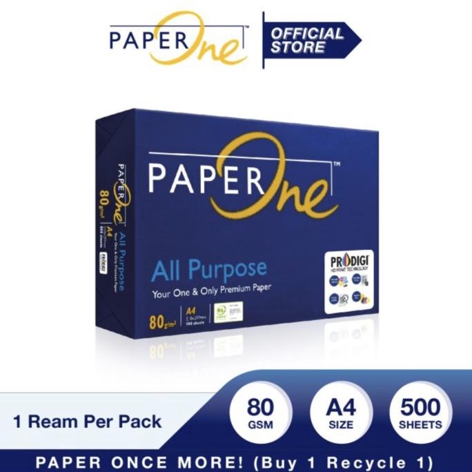 

Paper One A4 80 Gram / 1 Box ( 5 rim)/ Khusus Gosend / Grab Express