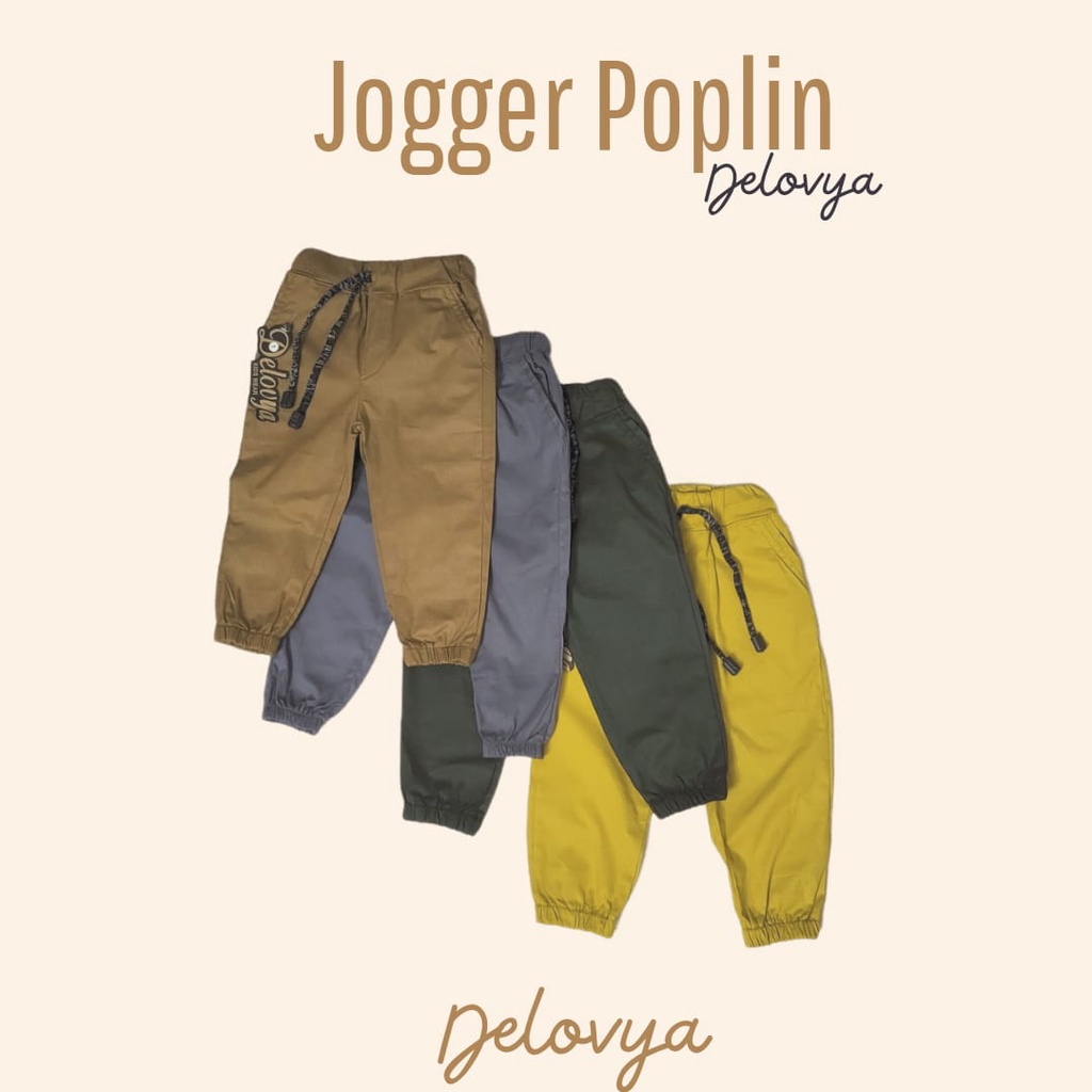 Celana JOGER POPLIN 1-4th - Celana Panjang KATUN Anak Laki laki dan Perempuan - Jogger Anak