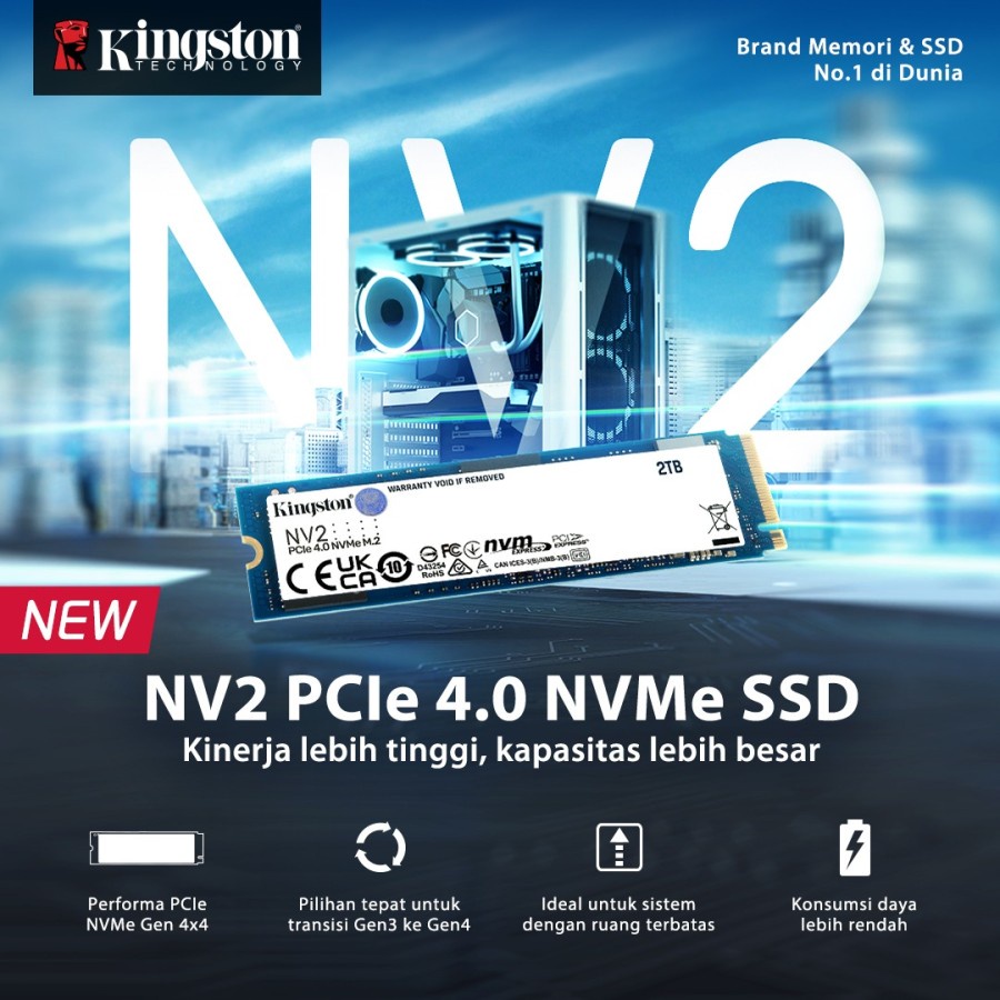 Kingston NV2 PCIe 4.0 NVMe SSD - 250GB