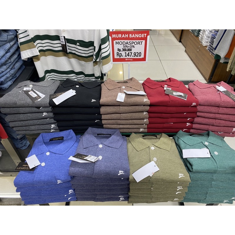 MODASPORT kaos kerah polos pendek