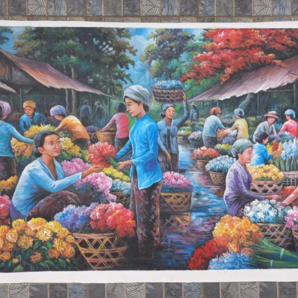 

Jual limited stock new bingkai lukisan pasar bunga UK 100x150cm 26SZ2 Limited