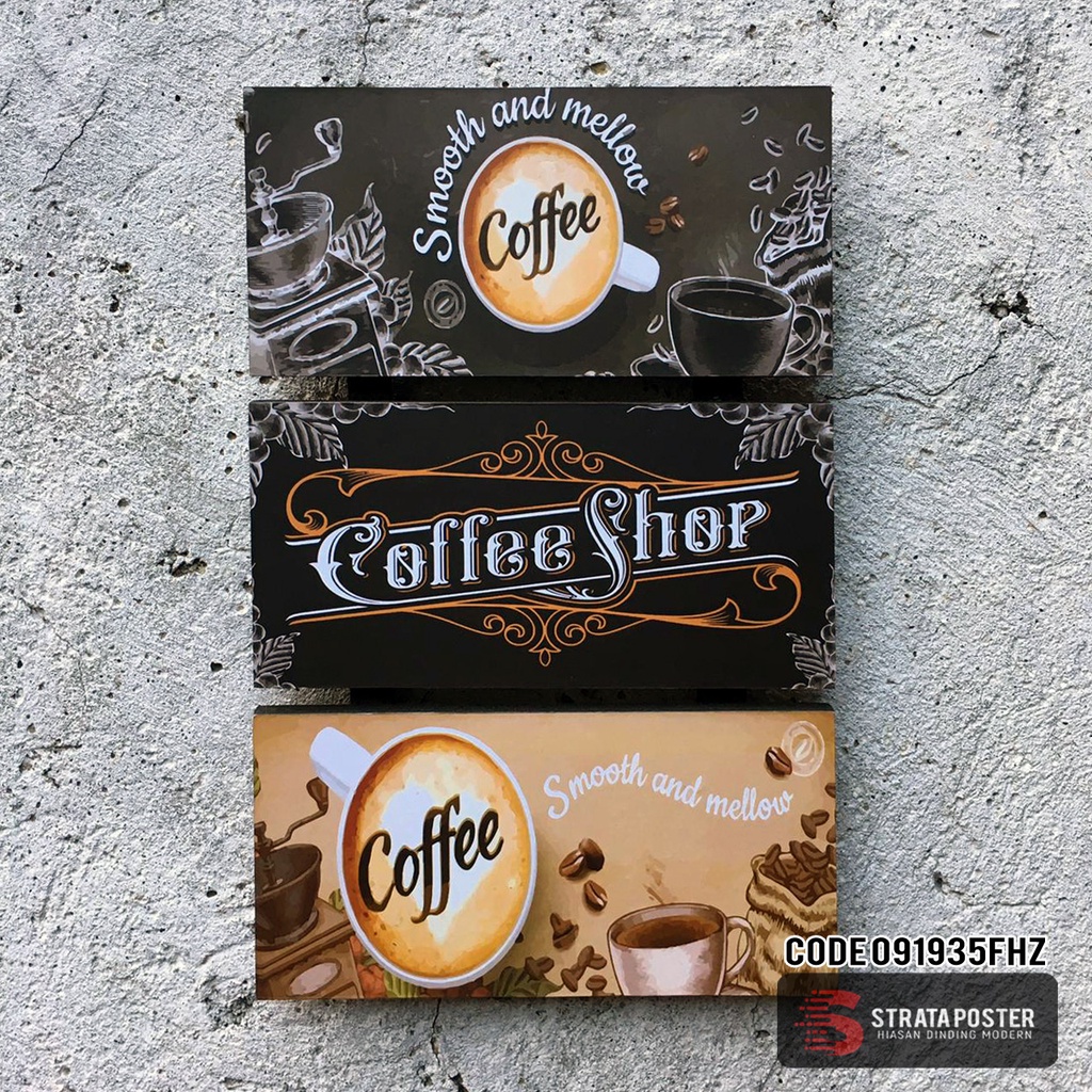 Hiasan dinding cafe Poster kopi Dekorasi ruangan aesthetic Wall decor puzzle
