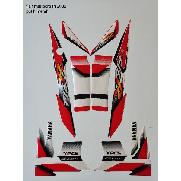 STRIPING ORI YAMAHA FIZ R th 2002)Putih Merah