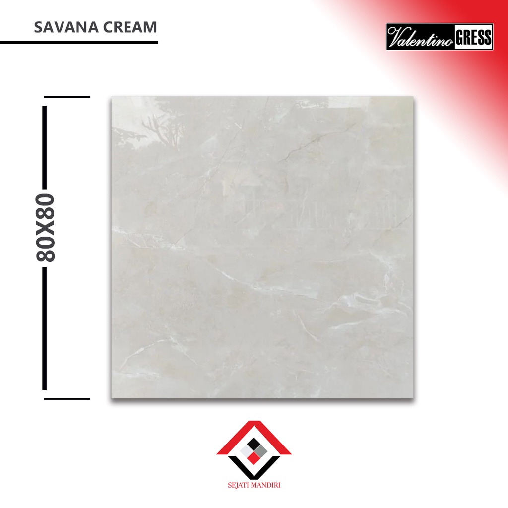 granit 80x80 - motif marmer - valentino gress savana cream