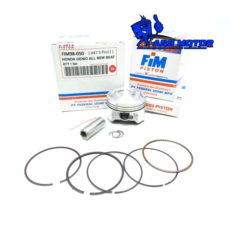PISTON GENIO FIM 98 PISTON KIT FIM 98 GENIO BEAT ALL NEW PIN 12 47MM 47.5MM 48MM