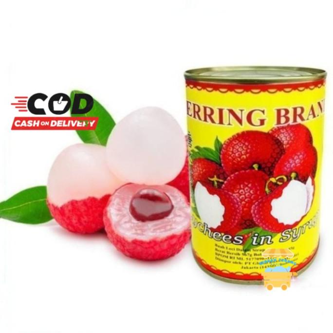 

lychee Kaleng Herring Brand / Lychees In Syrup / Buah Leci kaleng