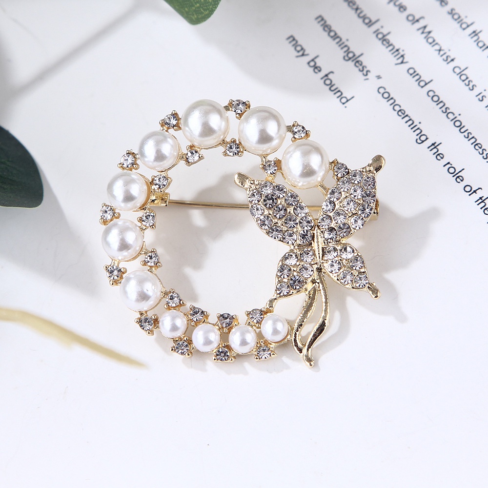 【COD】 Bros Wanita Mutiara Kupu-kupu Bulat Mengkilap Indah Korean Fasion Gaya Simple Aksesoris Jewelry -FA