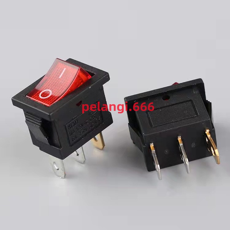 Saklar Lampu 21*15mm 3 Pin/Kaki Saklar/Rocker Switch Lampu On/Off