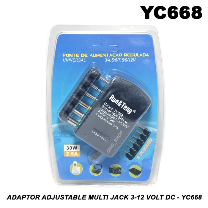 Adaptor Adjustable Multi Jack 3-12 Volt DC - YC668 onosh00 Segera Beli