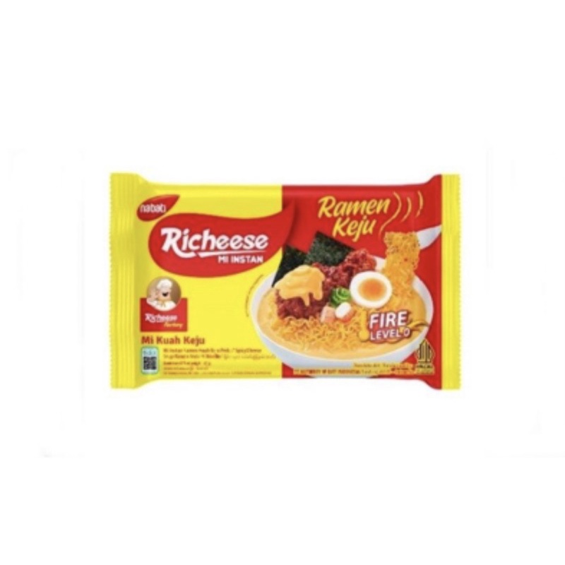 Mie Richeese / mie Goreng Keju / mie instant pedas level 0 / level3 74gr