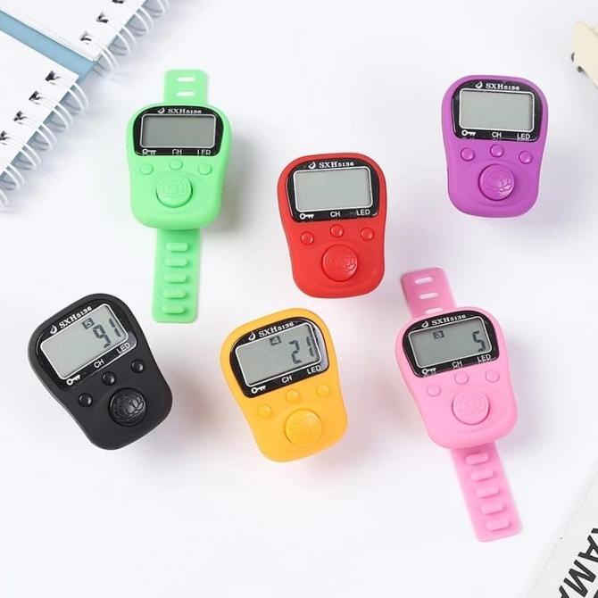 Tasbih Digital Charger LED 5 Channel Premium Original Alat Hitung