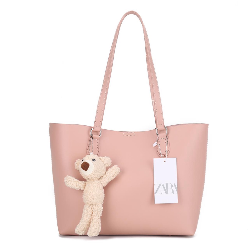 Tas totebag Wanita Tas Bahu Muat Laptop Free Gantungan Boneka #214