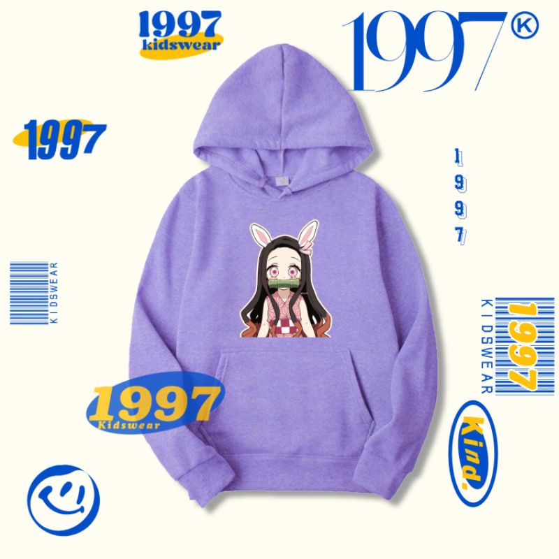 Jaket Baju Anak - Hoodie Sweater Anime Nezuko Kamado Demon Slayer Karakter Terbaru Murah Lebay Kids 