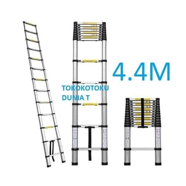 Tangga Teleskopik 4.4M Single Telescopic Ladder 4.4 M Double Thunder