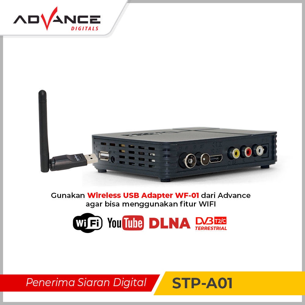 [Barang spot] Advance STP-A01 Set Top Box TV Digital Receiver Penerima Siaran Full HD/ STB Wifi Bisa Youtube  Tiktok Bisa dapet