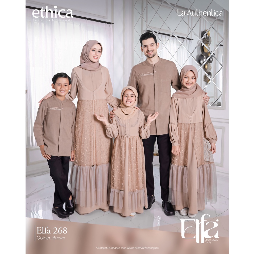 ( Sarimbit Ethica Elfa 268 Golden Brown ) Gamis Ethica Kagumi 272 Kahfi 245 Kagumi Kids 129 Kahfi ki