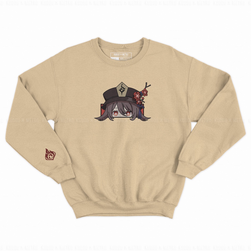 Sweater Crewneck Hutao Embroidery Genshin Impact Gaming Anime Premium Unisex Hu Tao