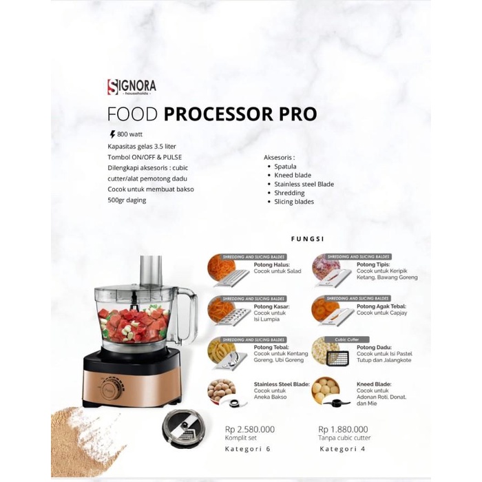 Jual Food Processor Pro Signora (New Cubic Cutter) Shopee Indonesia