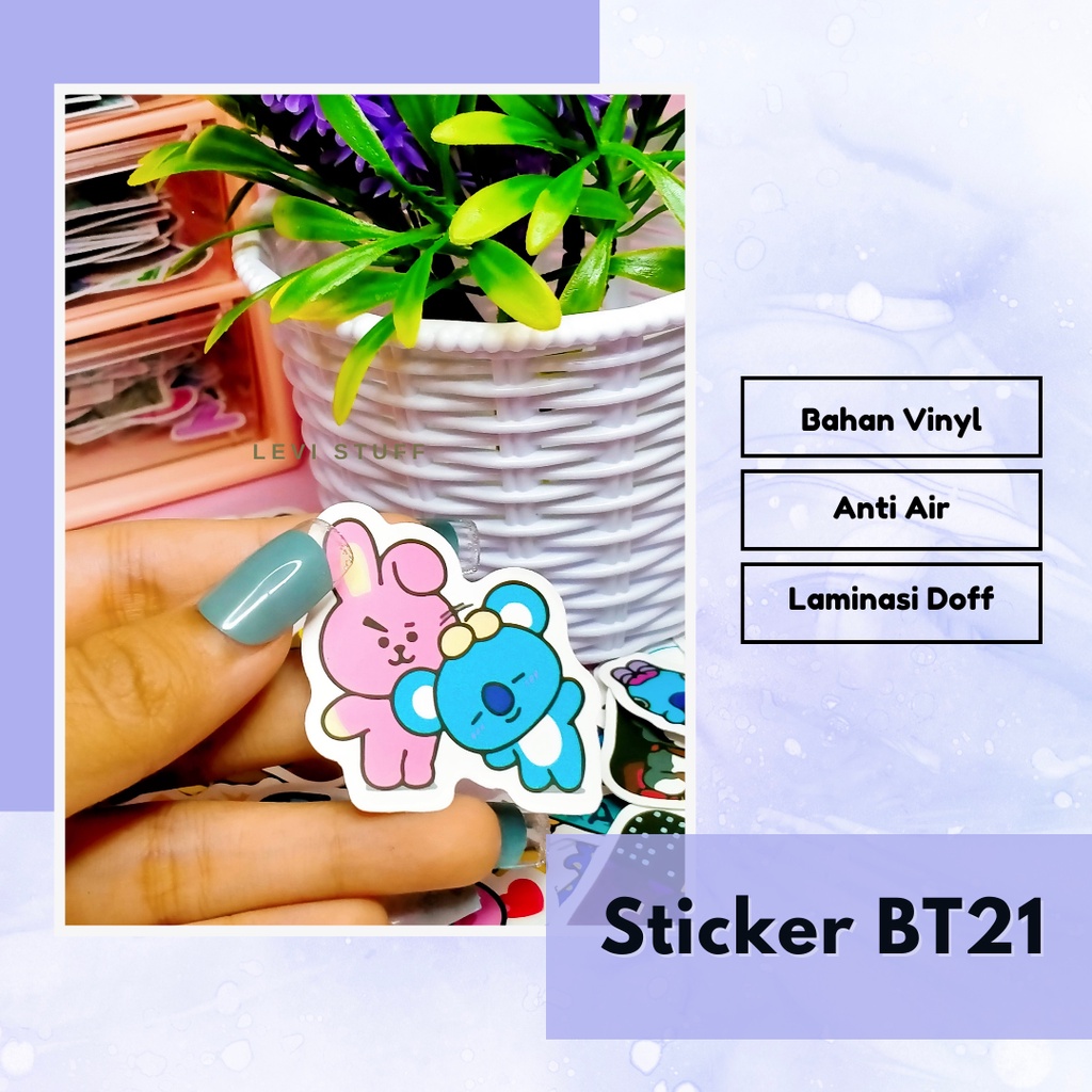 

Sticker BT21 Vinyl Doff Anti Air / Sticker Lucu / Sticker Kawaii / BTS / Buku / Diari / Gift