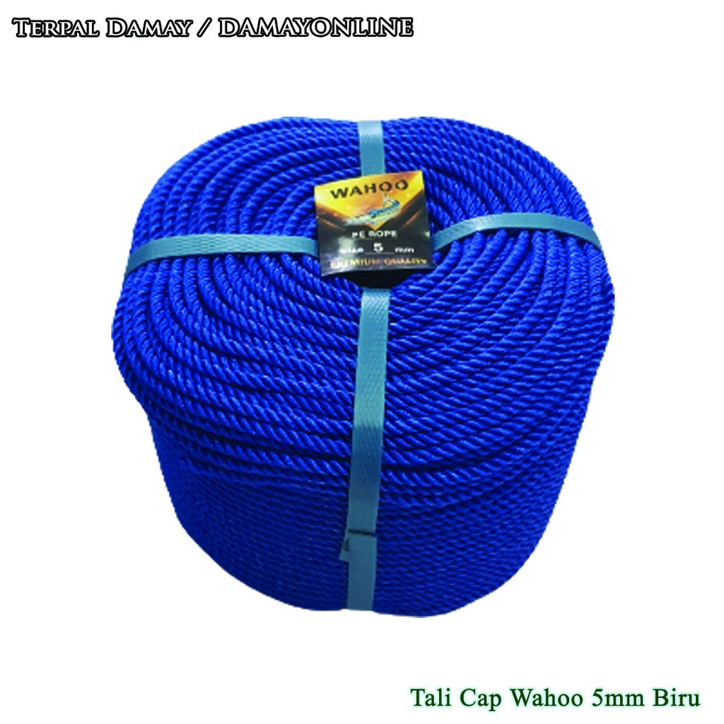 

Tali Tambang PE Cap Wahoo 5mm Biru / Rol ( Harga Per Rol )