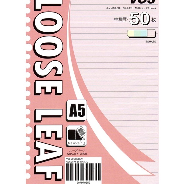 

Gramedia Surabaya - Vos Loose Leaf Color A5 50 Tomato