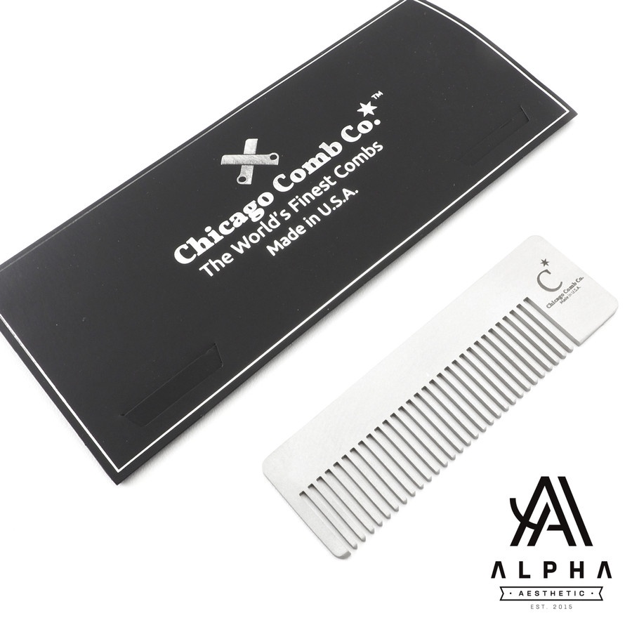 Sisir Premium Chicago Comb Model 4 Stainless Steel USA Sisir Saku Pria
