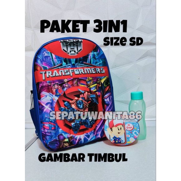 Tas Sekolah Anak Laki-laki Karakter TRANSFORMERS - Ransel Anak SD - Karakter SPIDERMAN - Tas Laki Laki  - Ransel SPIDERMAN Anak - Tas Anak SD Tas Anak  Kekinian