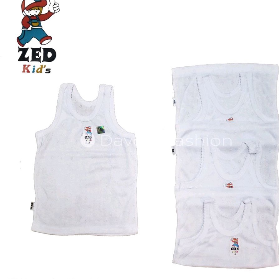 ZEDKIDS | Grosir 1 Lusin Singlet Anak Putih Polos Original SNI