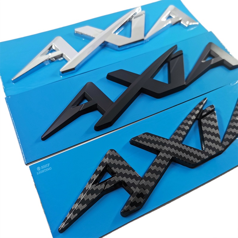 1x ABS Chrome Hitam AXIA cLetter Mobil Auto Rear Trunk Emblem Sticker Badge Decal Pengganti PERODUA AXIA AXIA