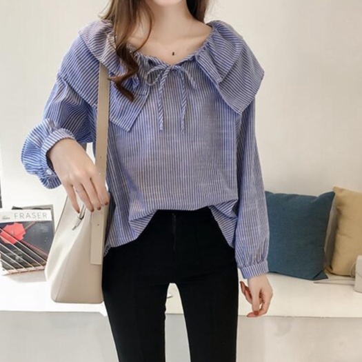 DEYAN - Callisa blouse salur  rempel wanita