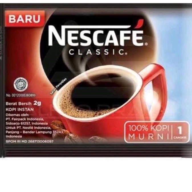 

[BISA COD] Nescafe classic sachet 2gr kopi murni 1 pack isi 10pcs