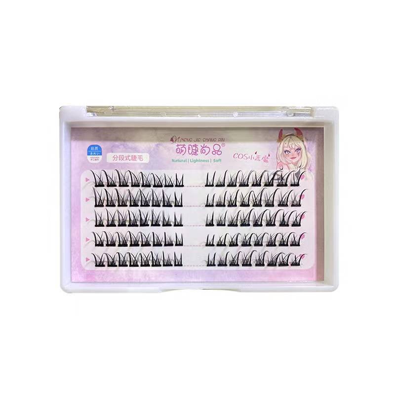 F158 - Manga Lashes Natural Individual Cluster EyeLashes Quick DIY Eyelash Extensions KIT Cosplay Lashes