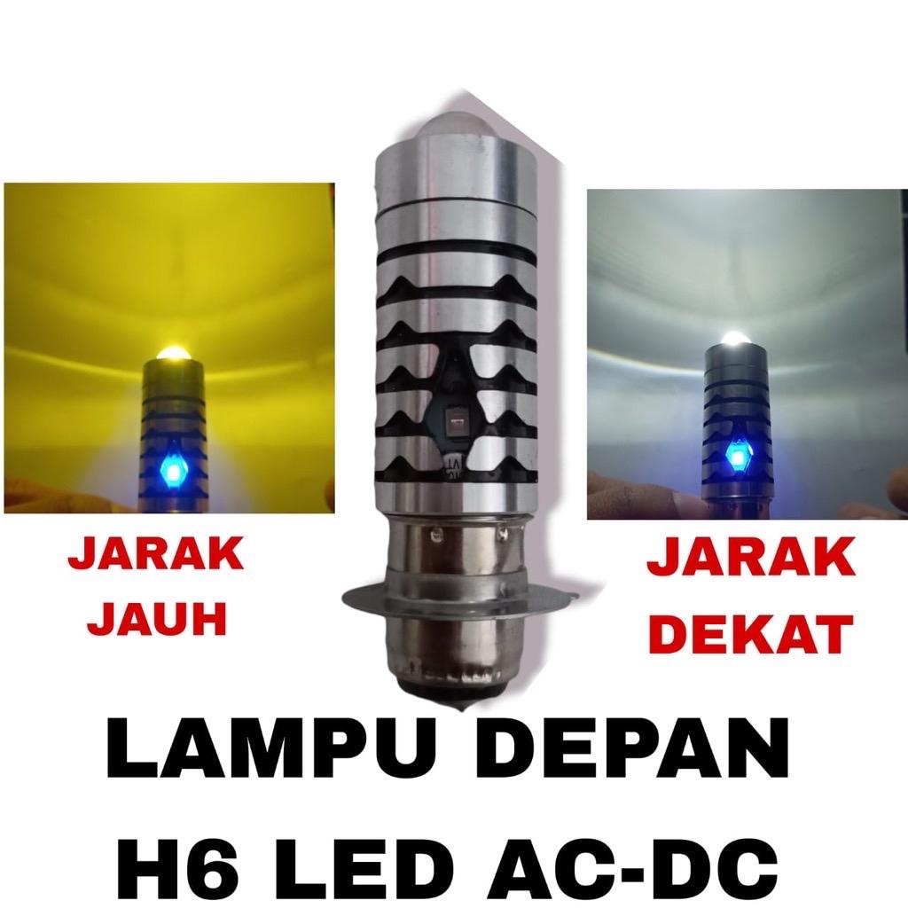 Bohlam Lampu Depan Led Tembak Laser H6 Super Terang Ac-Dc High White Dan Low Yellow