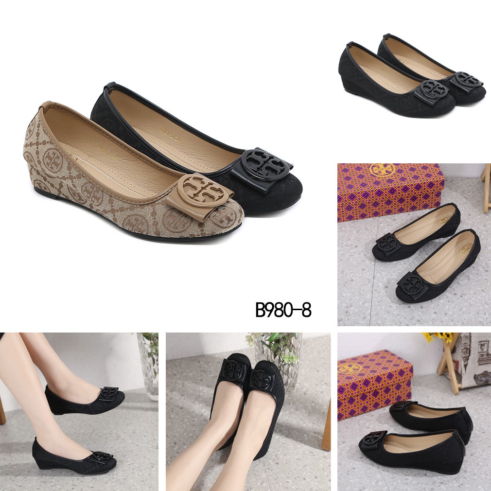 TB  Logo-Bow Wedges Shoes B980-8