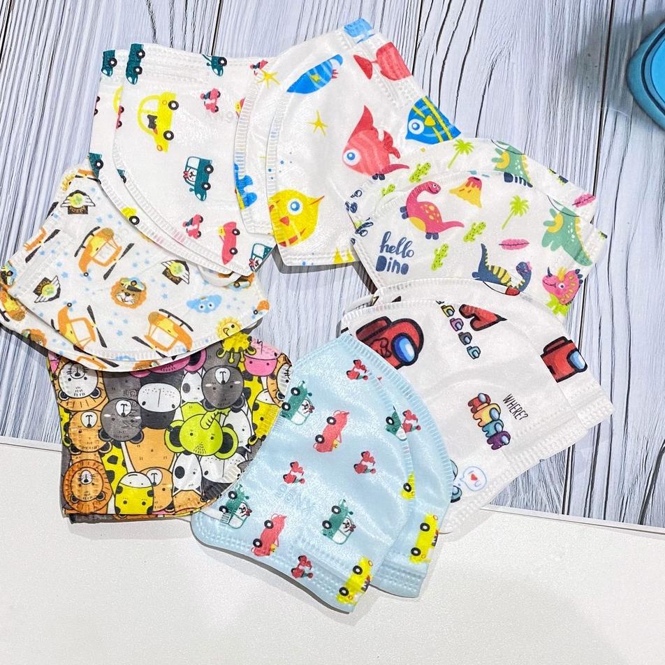 Update - Masker KN95 Anak Warna Kartun Y&B Care 5 Ply / Masker Duckbill Anak Motif Cartoon 50PCS ✓