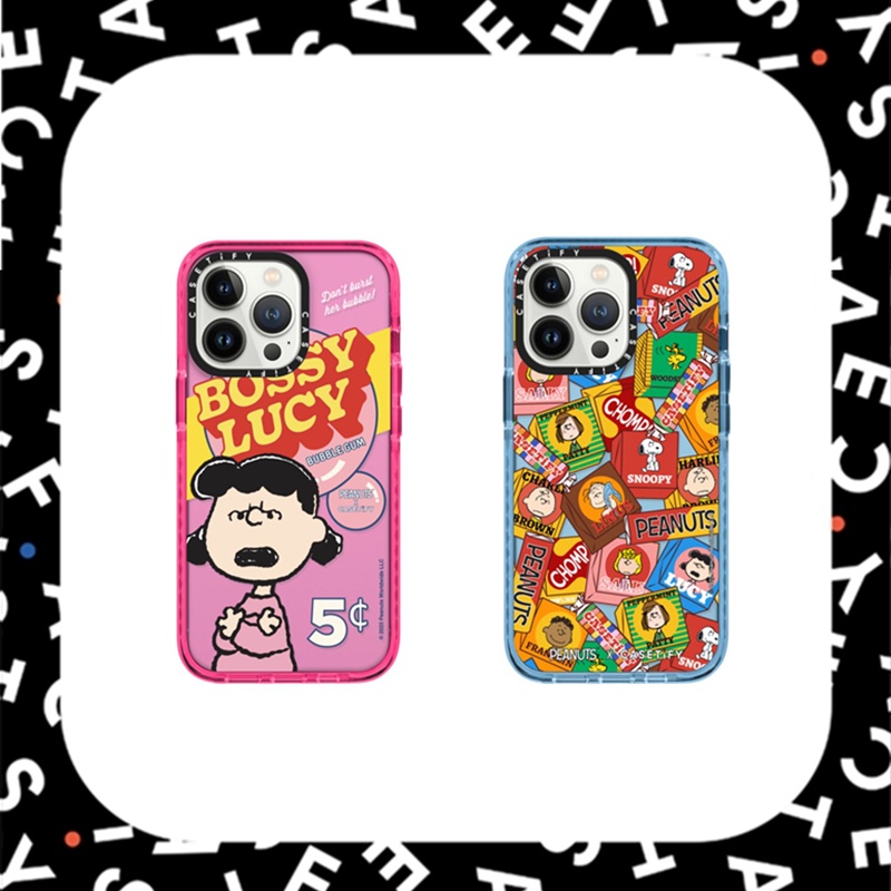 IPHONE Casetify Peanuts Bossy Lucy Bubble Gum Casing TPU Silikon Lembut Untuk Iphone7 8x XR XS 11 12 13 14 Plus Pro Max