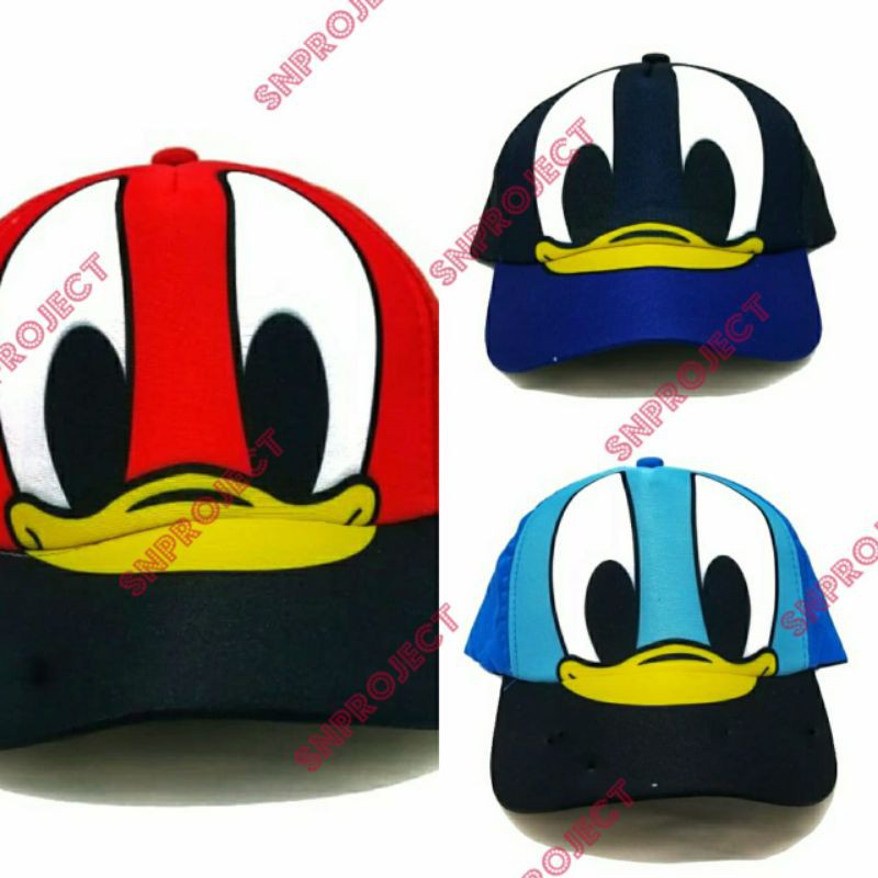 ( TOPI ANAK BEBEK ) Kupluk karakter anak Bayi donal bebek Laki Perempuan Usia 6 Bulan - 7 Tahun offi