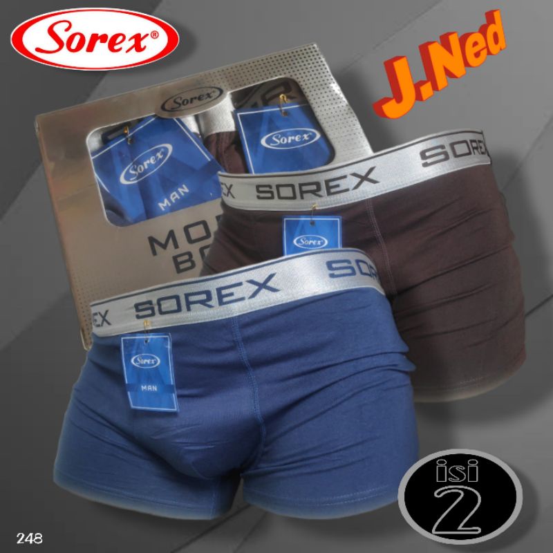 J248D - PER BOX ISI 2 PCS CELANA DALAM BOXER PRIA SOREX SIZE S - XL