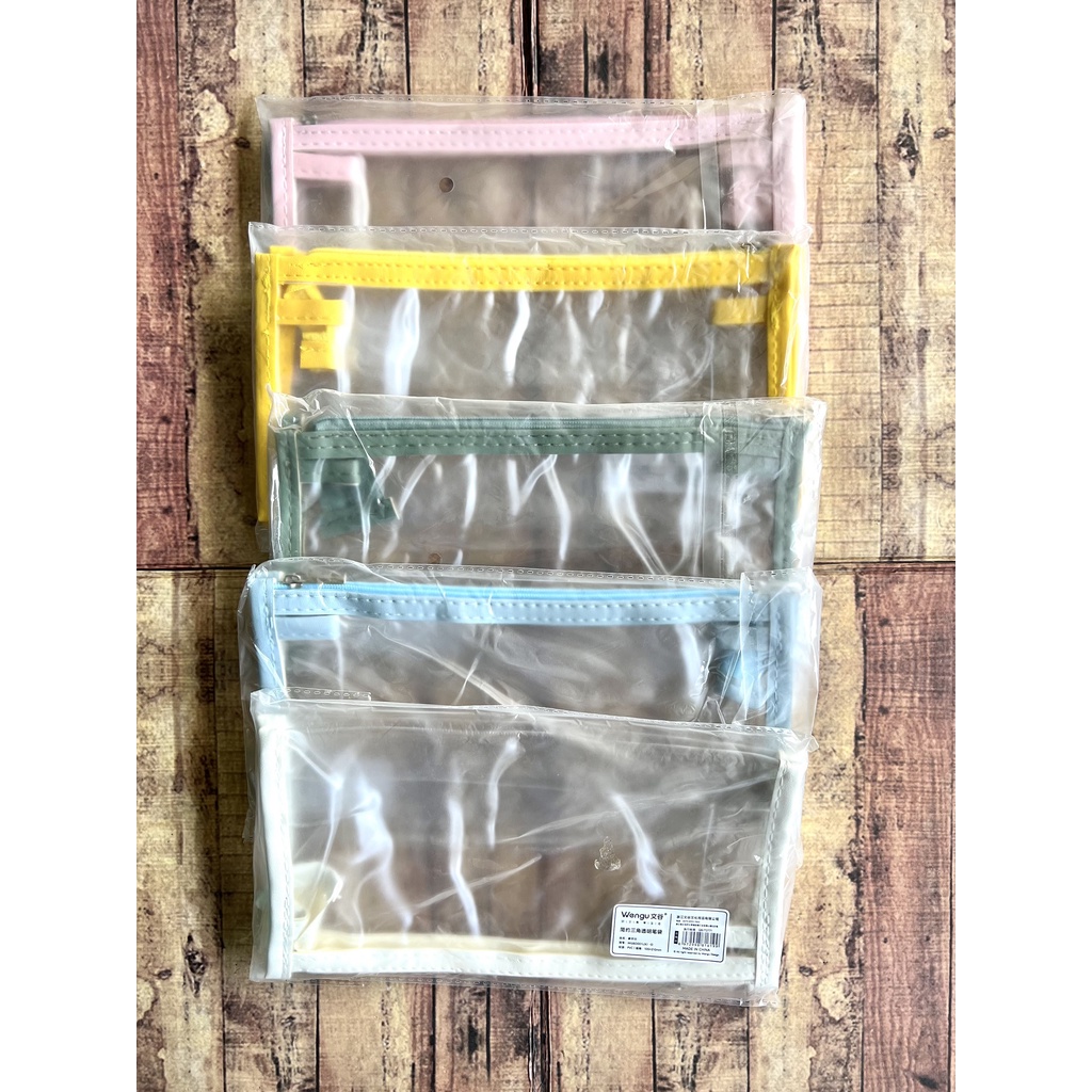 Zipper Bag Wengu A6 transparant  WGBD001(JX) - Map Plastik Resleting A6 Serbaguna - Pencil Case Wengu A6 - Make Up Pouch Wengu Transparant