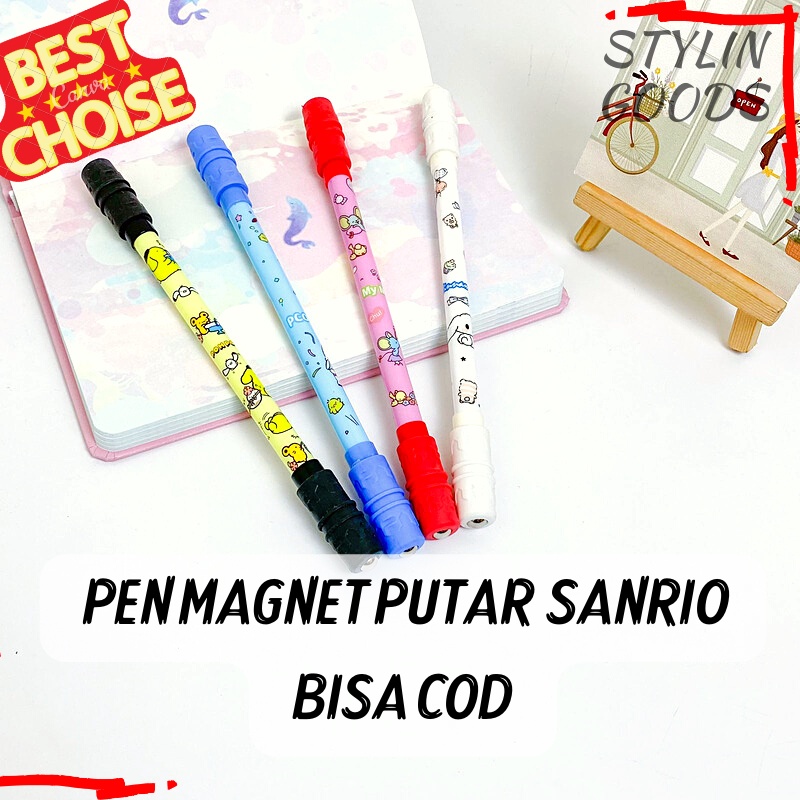 

ECERAN PULPEN GEL SANRIO MAGNET PUTAR / PEN GEL TINTA HITAM PULPEN VIRAL TERBARU TERMURAH