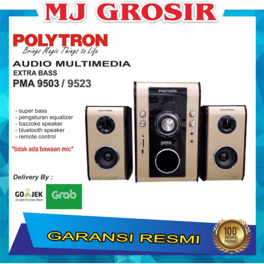 PROMO POLYTRON SPEAKER AUDIO PMA 9503 / 9523 PMA9503 SUPER BASS USB BLUETOOTH