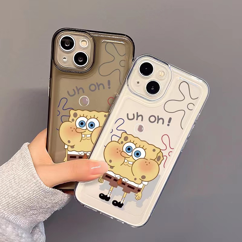 IPHONE Casing Cantoon Lucu Lembut Transparan Casing Ponsel Kompatibel Untuk Iphone14 13 12 11 Pro XS Max X XR 78 6 6S Plus Shockproof Casing TPU Cover